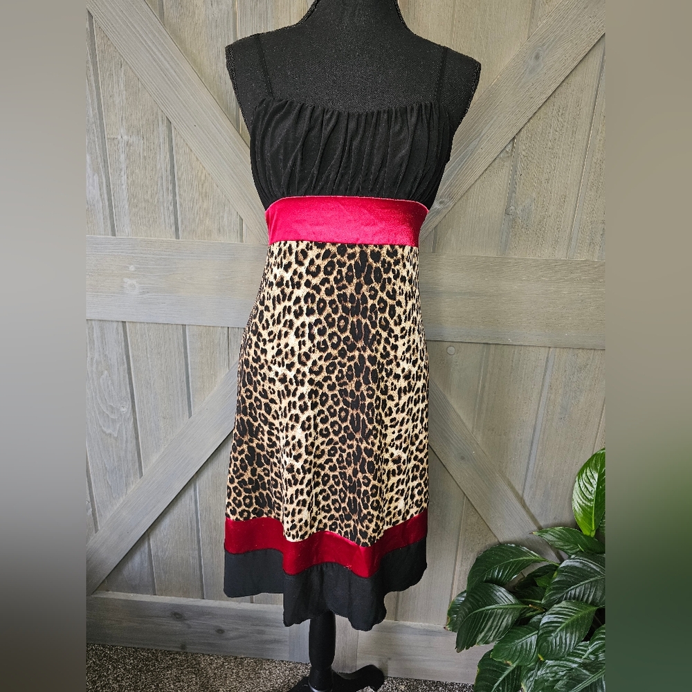 Vintage Taboo Cheetah Print Dress sz Small